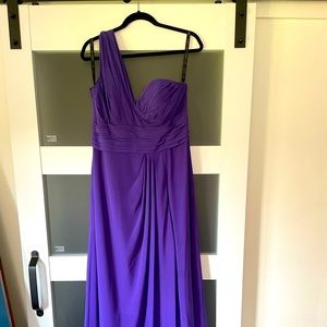 One Shoulder Formal Dress with Leg Slit